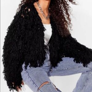Nasty Gal Shaggy Knit Cardigan